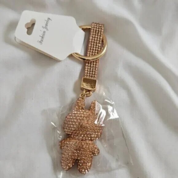NWT Labubu Blingy Gold Keychain/ Bag Charm - Picture 2 of 2